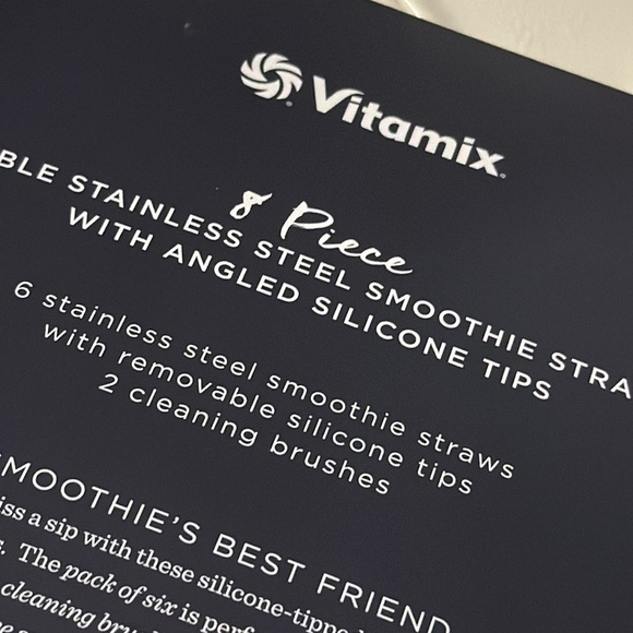 NEW Vitamix brand Stainless Steel Straws with Silicone Tips & Cleaning Brushes - Picture 6 of 8